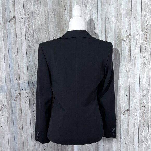 Women's Rafaella Long Sleeve Blazer | Collared | Button | Size 6 | Black | Lined - Picture 4 of 16